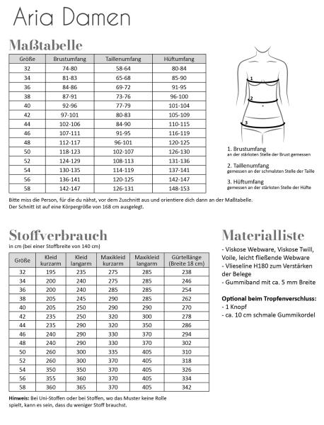 Papierschnittmuster Damenkleid Aria, Fadenkäfer